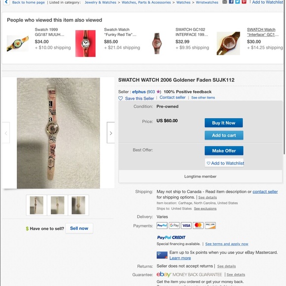 Swatch GOLDENER FADEN watch 2005 - Picture 4 of 4